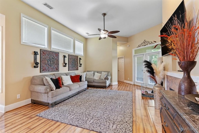 8531 Pipit Ct, Montgomery, AL 36117 - living room featuring light wood-style floors and ceiling fan