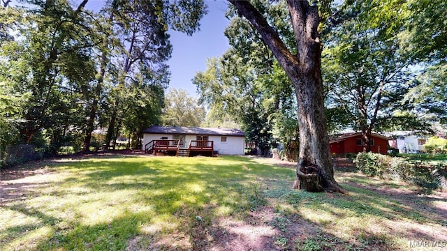 3427 Vance Ln, Montgomery, AL 36109 - view of yard featuring a wooden deck