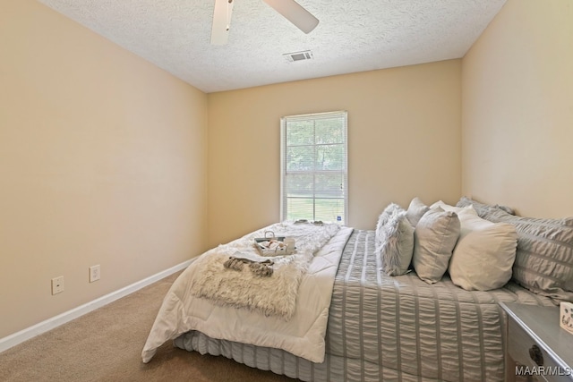 2014 Commodore St, Montgomery, AL 36106 - carpeted bedroom with a textured ceiling and ceiling fan