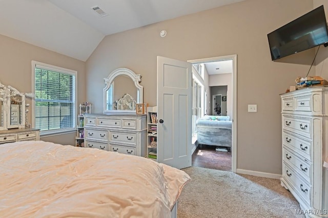 905 Overture Dr, Montgomery, AL 36117 - carpeted bedroom with vaulted ceiling and baseboards