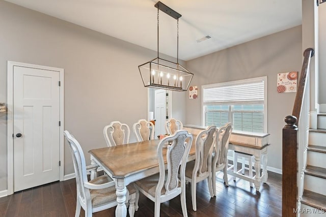 905 Overture Dr, Montgomery, AL 36117 - dining space with dark wood-style flooring and a chandelier