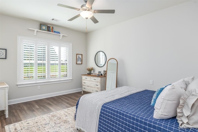 235 Midland Dr, Wetumpka, AL 36093 - bedroom with wood finished floors and ceiling fan