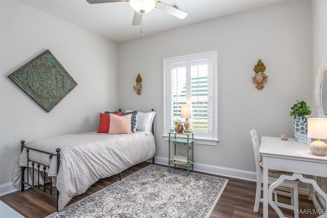 235 Midland Dr, Wetumpka, AL 36093 - bedroom featuring wood finished floors and a ceiling fan
