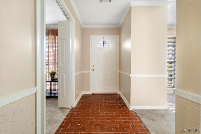 1825 W Astrid Pl, Montgomery, AL 36117 - entryway featuring ornamental molding and carpet floors