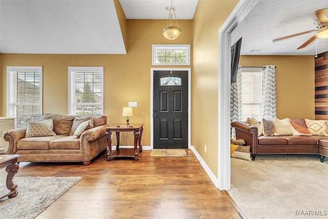 8049 Copperfield Dr, Montgomery, AL 36117 - foyer entrance featuring ceiling fan and wood finished floors