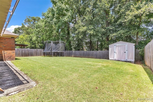 8049 Copperfield Dr, Montgomery, AL 36117 - fenced backyard featuring a trampoline and a storage unit