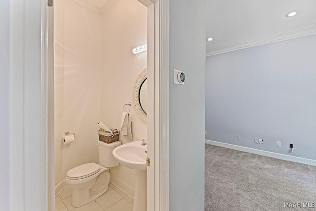7930 Mossy Oak Dr, Montgomery, AL 36117 - bathroom with crown molding, recessed lighting, and tile patterned flooring