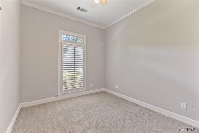 7930 Mossy Oak Dr, Montgomery, AL 36117 - unfurnished room with ornamental molding, carpet flooring, and ceiling fan