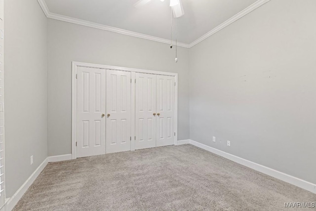 7930 Mossy Oak Dr, Montgomery, AL 36117 - unfurnished bedroom featuring ornamental molding, carpet, and ceiling fan