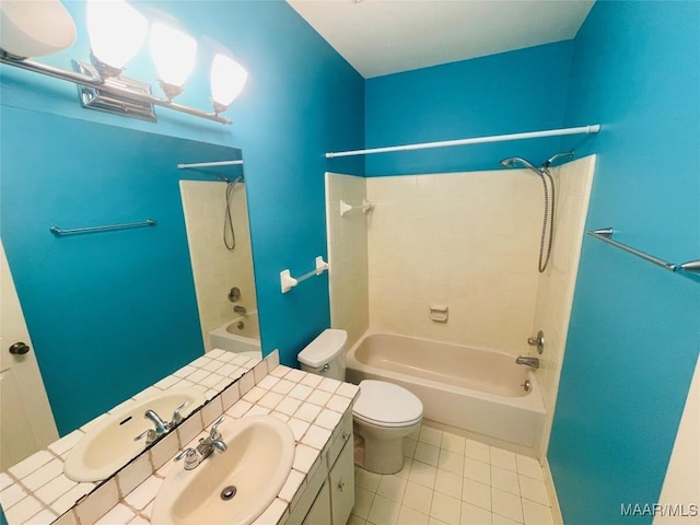 1604 Salisbury Dr, Montgomery, AL 36117 - bathroom featuring tile patterned flooring, vanity, and shower / tub combination