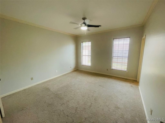 1604 Salisbury Dr, Montgomery, AL 36117 - carpeted spare room featuring crown molding and ceiling fan