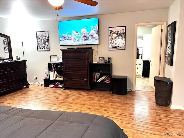 3628 Bankhead Ave, Montgomery, AL 36111 - bedroom with wood finished floors and a ceiling fan