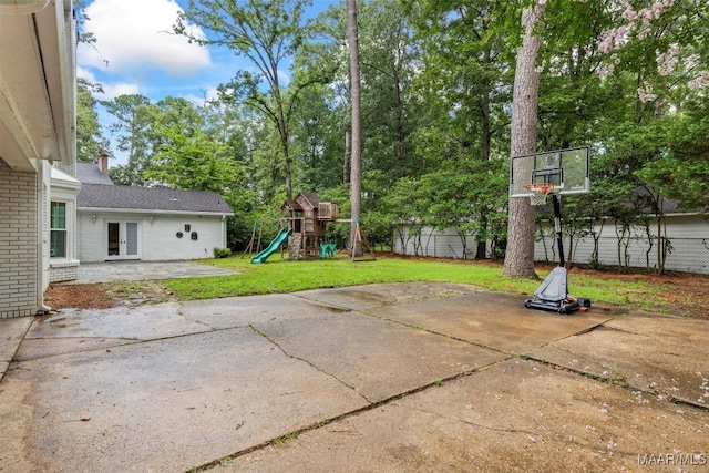 1613 Croom Dr, Montgomery, AL 36106 - view of patio / terrace featuring a playground and french doors