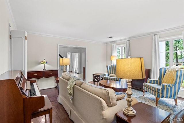 1613 Croom Dr, Montgomery, AL 36106 - living area with crown molding and wood finished floors