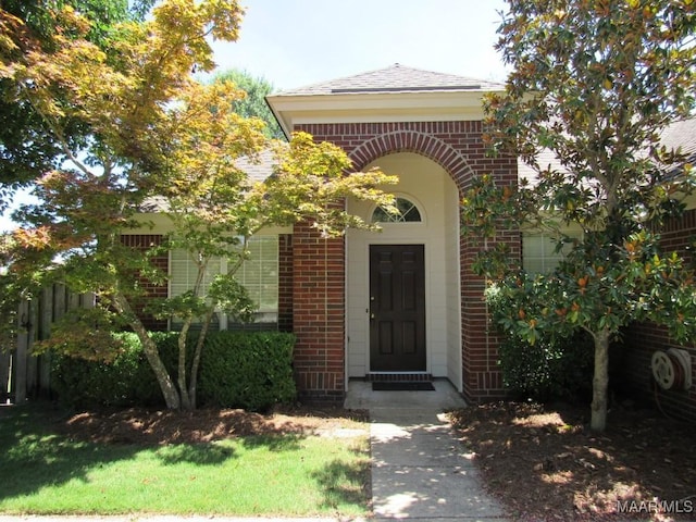 9467 Greythorne Way, Montgomery, AL 36117 - property entrance featuring brick siding and a shingled roof