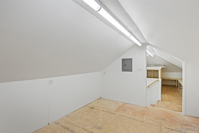 760 Winding Wood Dr, Wetumpka, AL 36093 - additional living space featuring electric panel and vaulted ceiling