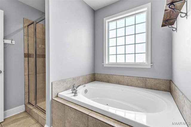 2285 Gathering Way, Prattville, AL 36066 - full bathroom featuring a tub with jets and a shower stall