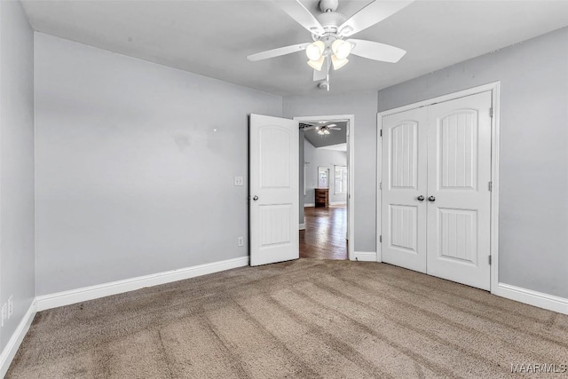 2285 Gathering Way, Prattville, AL 36066 - unfurnished bedroom featuring carpet, a closet, and ceiling fan