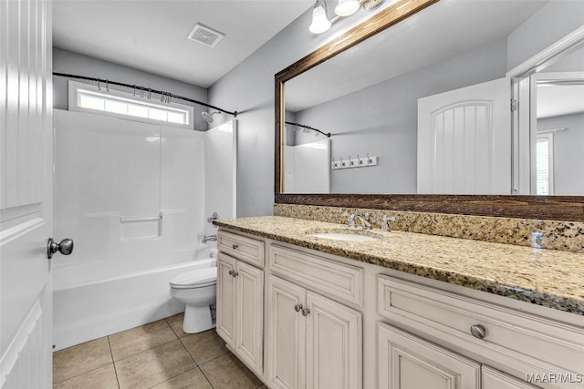 2285 Gathering Way, Prattville, AL 36066 - bathroom with vanity, healthy amount of natural light, shower / bathtub combination, and tile patterned flooring