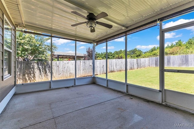 2285 Gathering Way, Prattville, AL 36066 - unfurnished sunroom with a ceiling fan and healthy amount of natural light