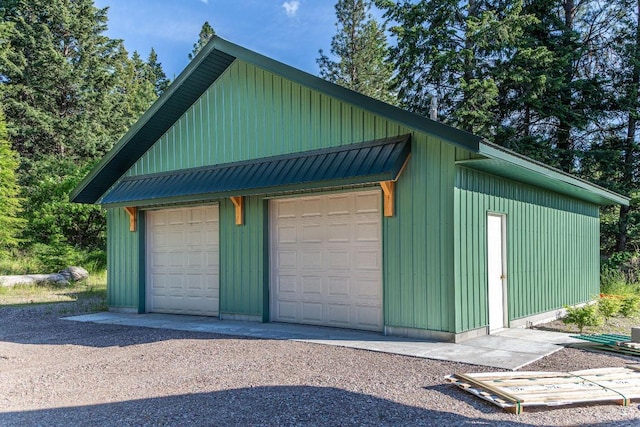 view of garage