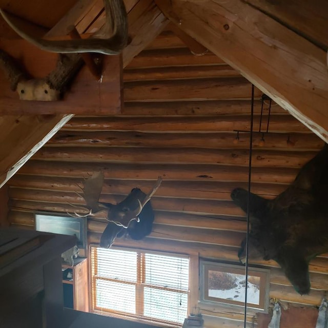 view of unfinished attic