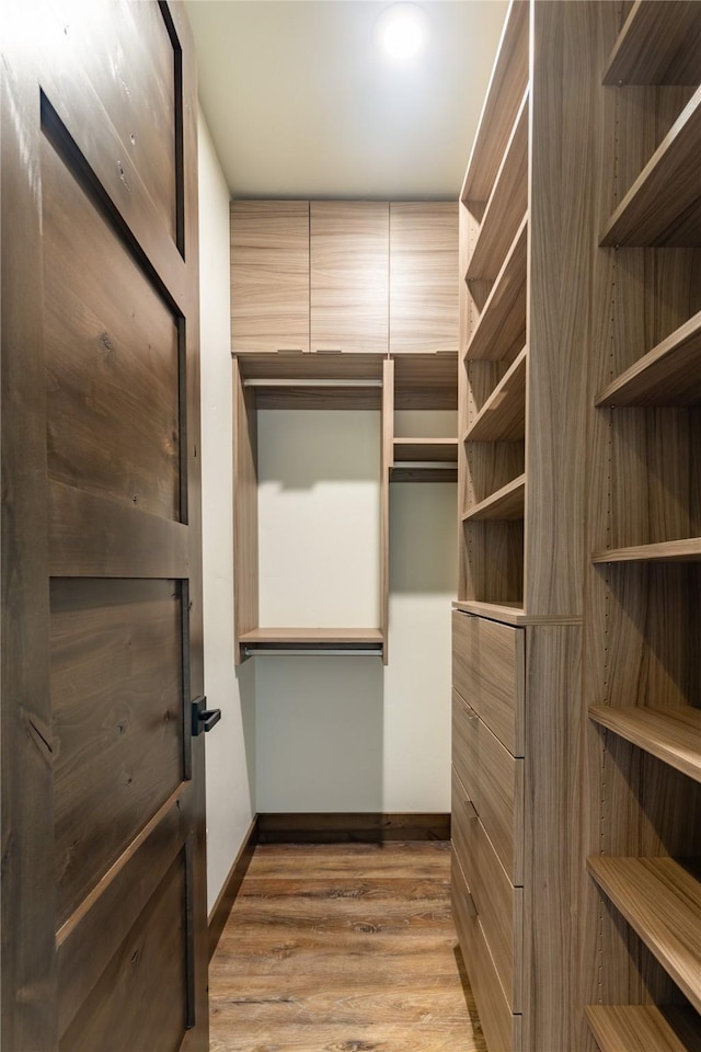 spacious closet with hardwood / wood-style floors