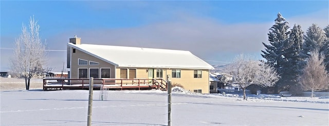 view of front facade with a deck