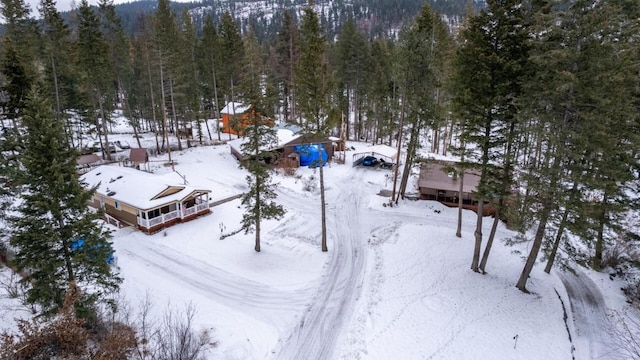 view of snowy aerial view