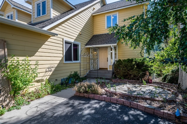 view of front of house with a patio area