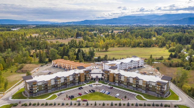 aerial view featuring a mountain view