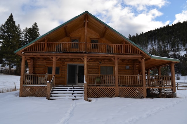 view of front of house with covered porch