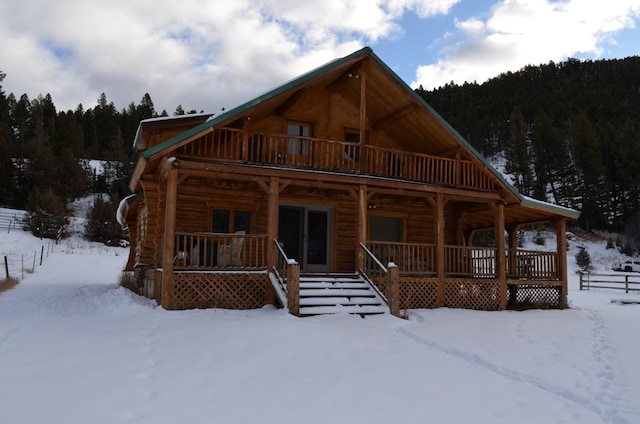 view of front of property with covered porch