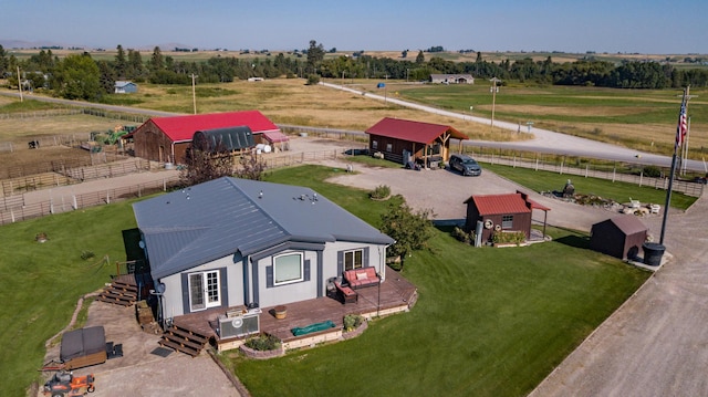 bird's eye view featuring a rural view