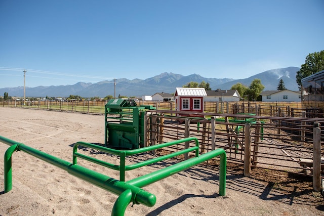 exterior space with a mountain view