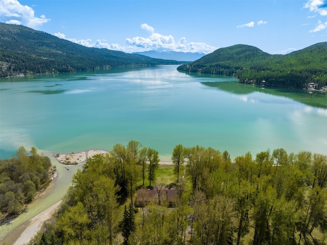 property view of water featuring a mountain view