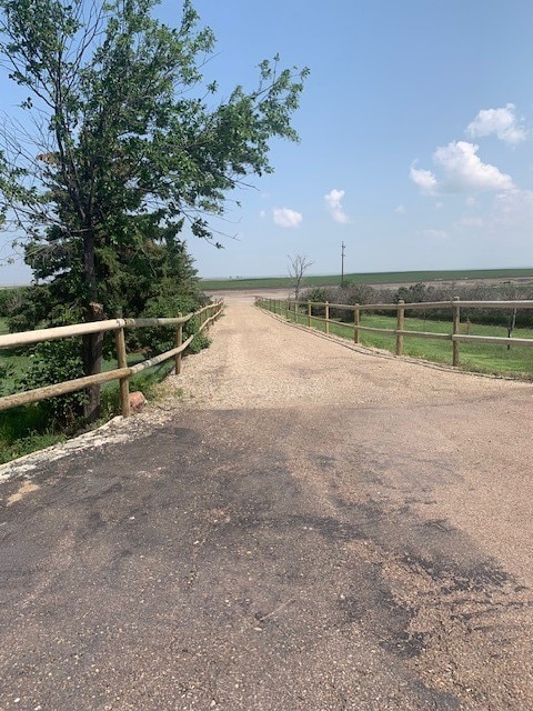 view of street with a rural view