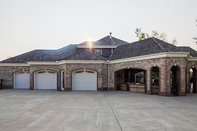 view of front of home with a garage