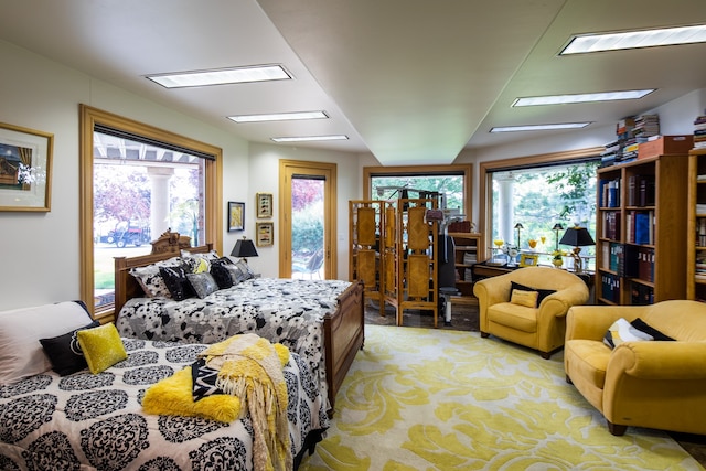 bedroom with light hardwood / wood-style floors