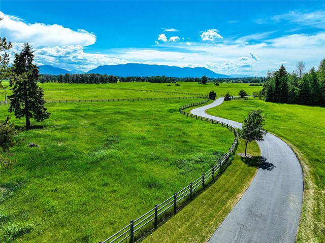 bird's eye view with a rural view