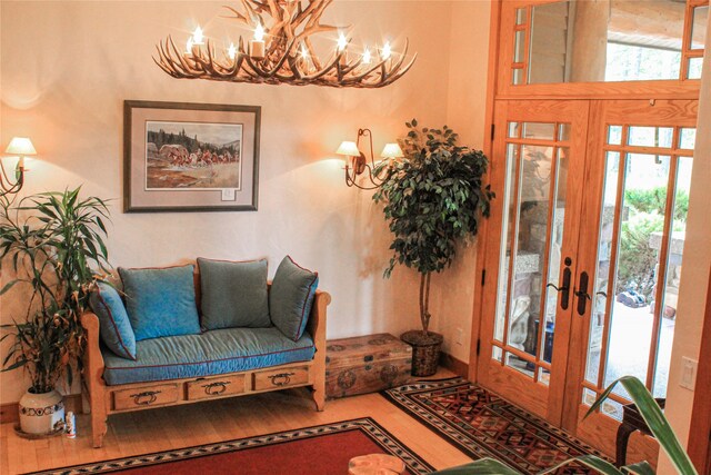 hallway with wood-type flooring