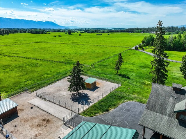 view of mountain feature with a rural view