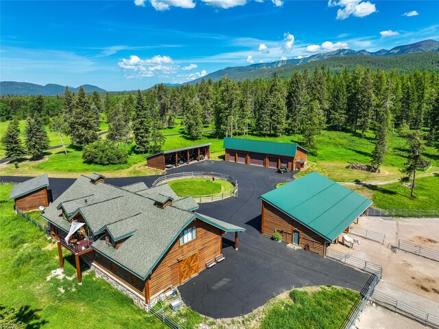 aerial view featuring a mountain view