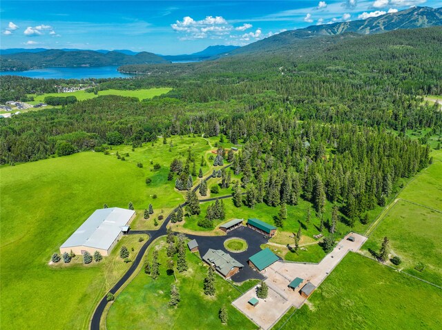 exterior space with a yard, a mountain view, and a rural view