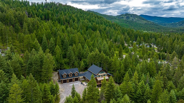 bird's eye view with a mountain view