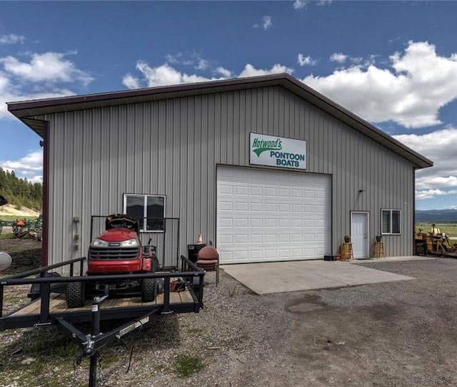 view of garage