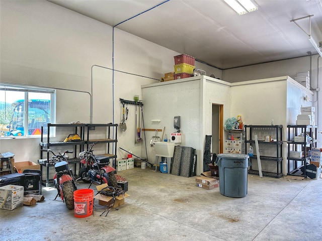 garage with sink