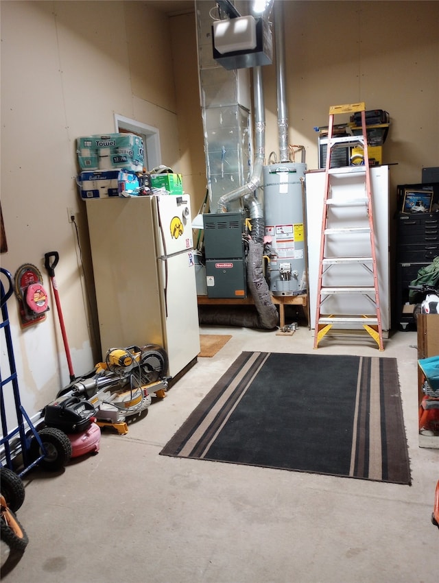 utility room with water heater