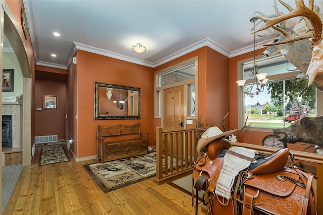 full bathroom with crown molding, vanity, shower / bath combo, and toilet