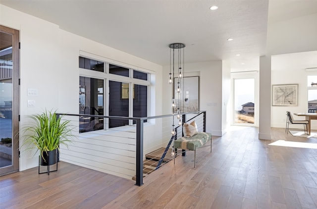 interior space with hardwood / wood-style flooring